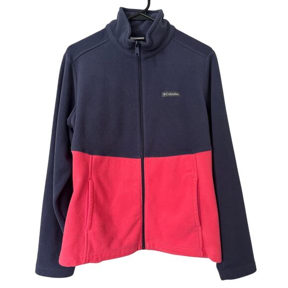 Columbia‎ Womens Blue Pink Zip Front Fleece Jacket Size Large - Picture 1 of 4